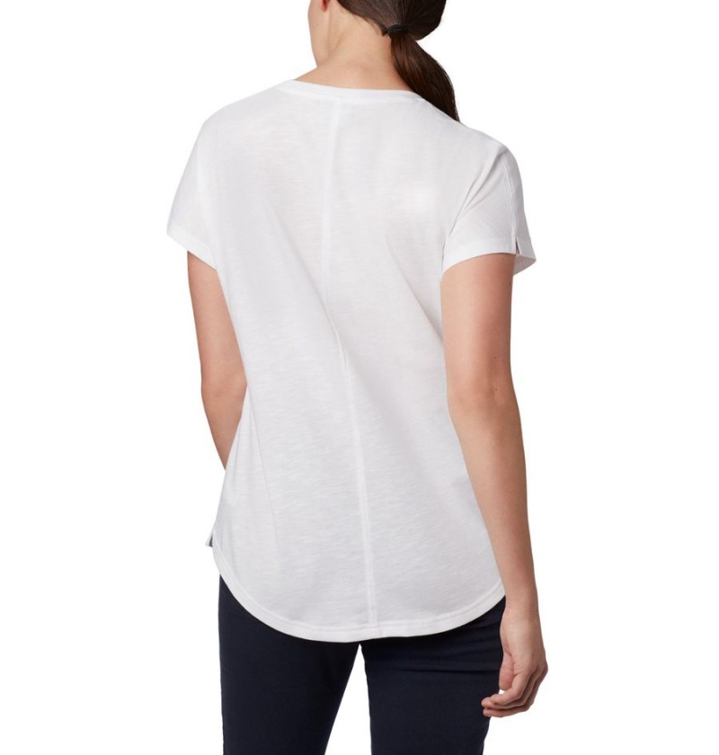 White Women's Columbia Cades Cape T-Shirt | 3706-KAEGT