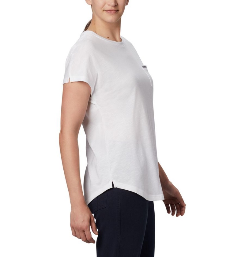 White Women's Columbia Cades Cape T-Shirt | 3706-KAEGT