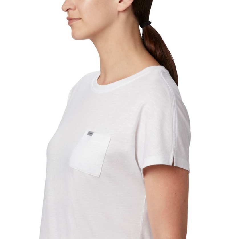 White Women's Columbia Cades Cape T-Shirt | 3706-KAEGT