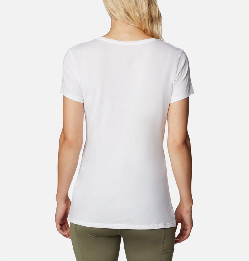 White Women's Columbia Daisy Days Graphic T-Shirt | 1602-FAOYZ