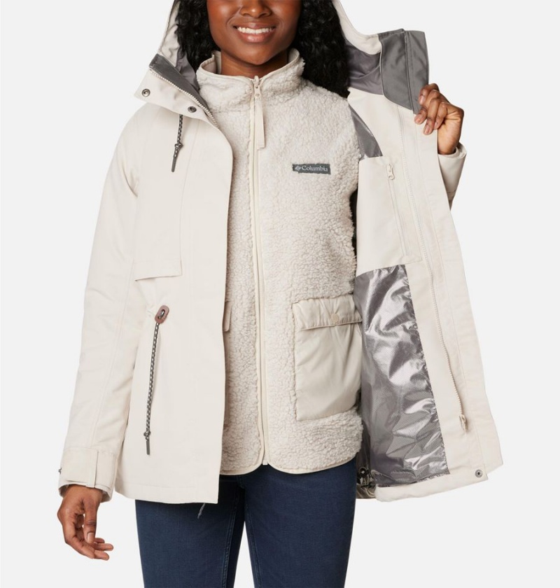 White Women's Columbia Drop Ridge Interchange 3 In 1 Jackets | 6427-MOLKC