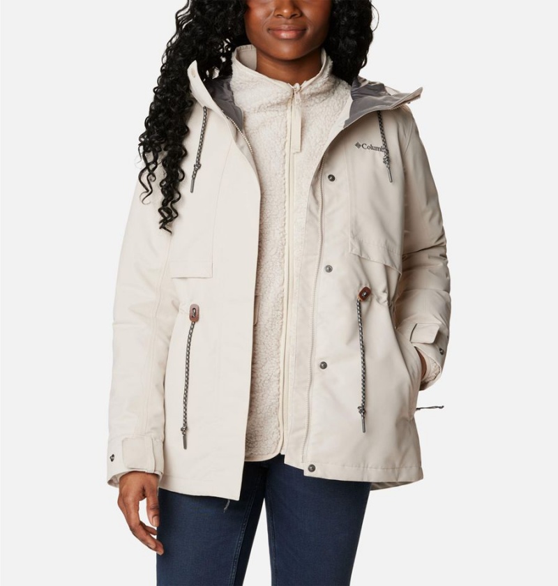 White Women's Columbia Drop Ridge Interchange 3 In 1 Jackets | 6427-MOLKC