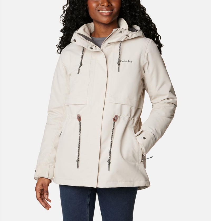 White Women\'s Columbia Drop Ridge Interchange 3 In 1 Jackets | 6427-MOLKC