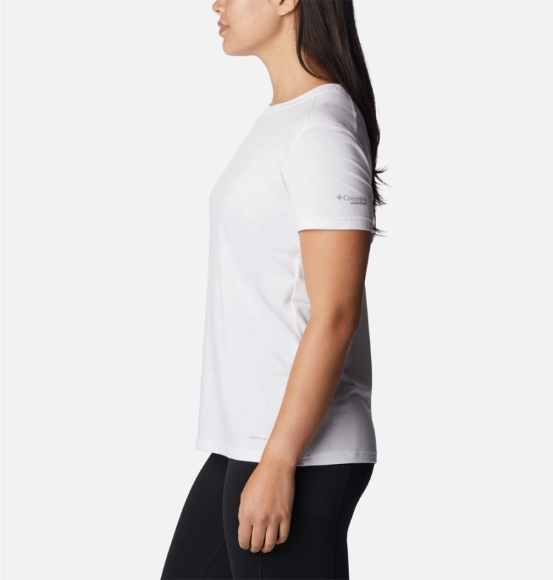 White Women's Columbia Endless Trail Running Tech T-Shirt | 8410-ERWUX