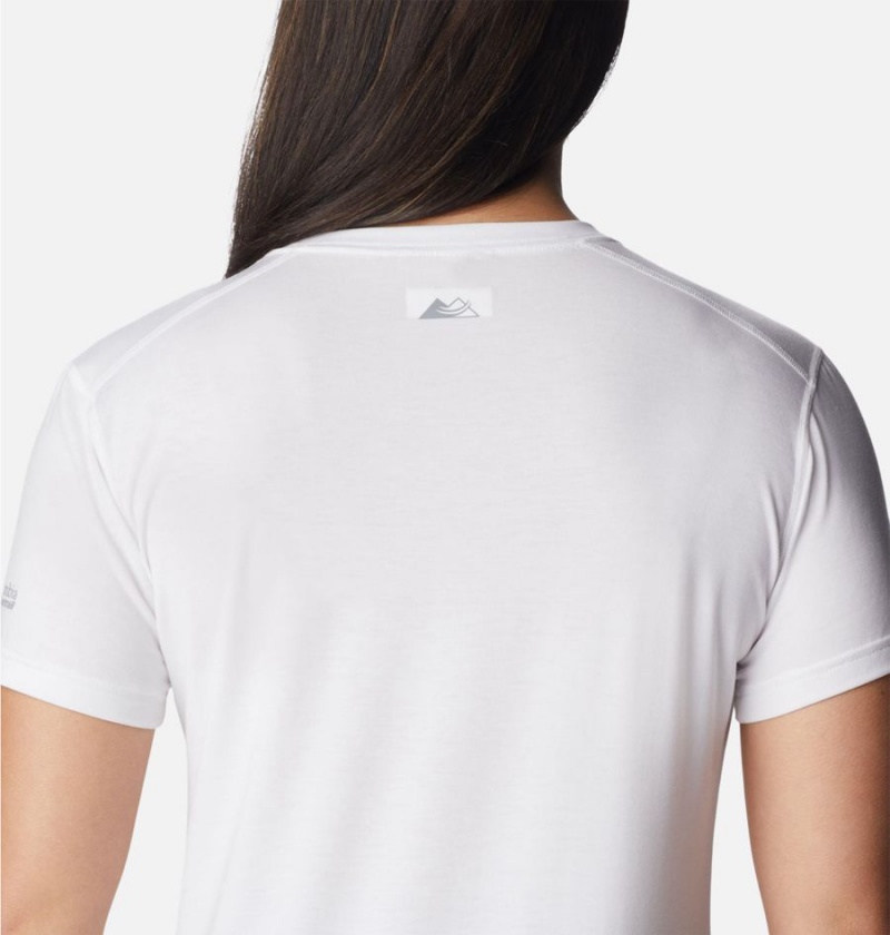 White Women's Columbia Endless Trail Running Tech T-Shirt | 8410-ERWUX