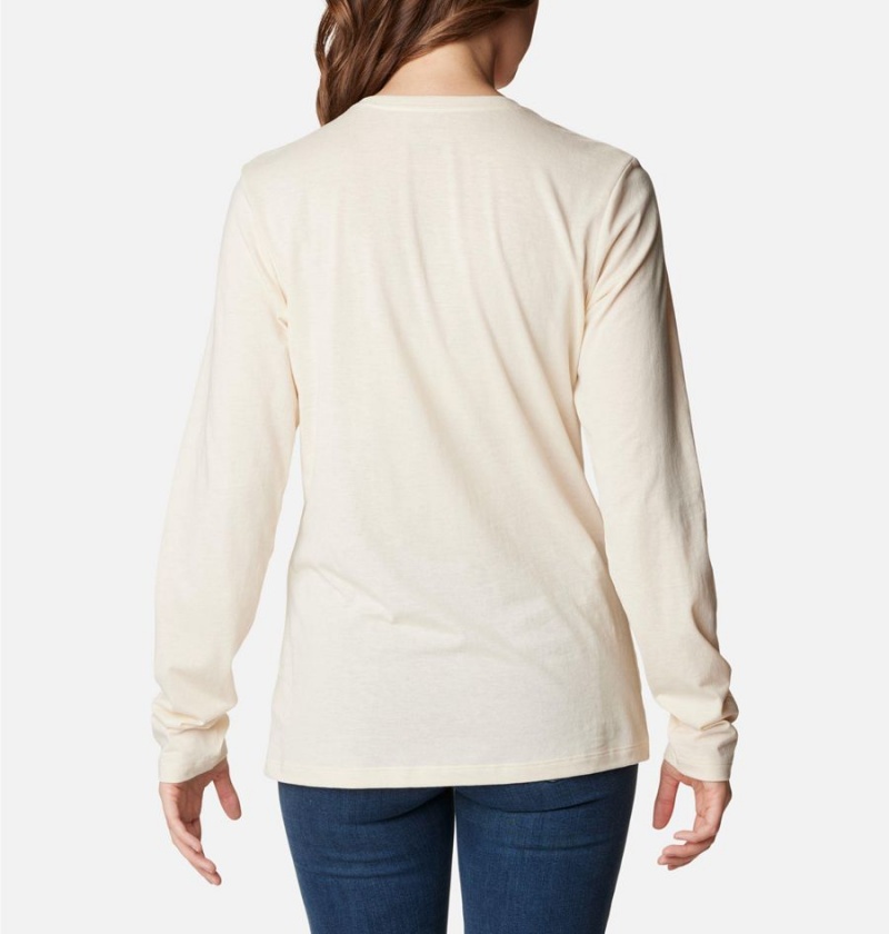 White Women's Columbia Hidden Haven Long Sleeve T-Shirt | 9680-GLAVJ