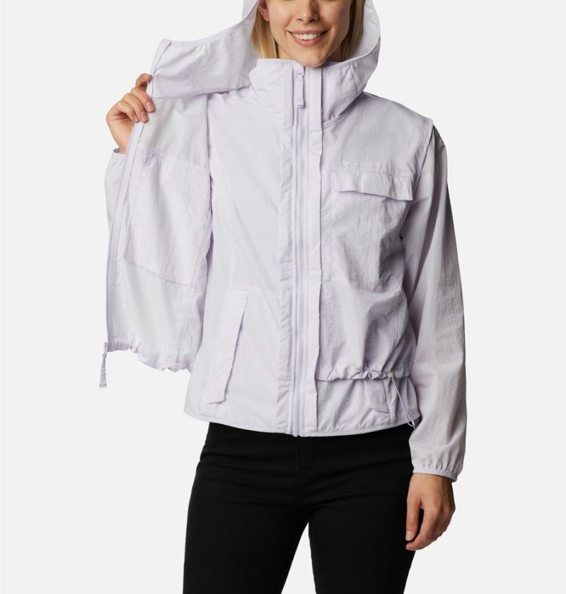 White Women's Columbia Spring Canyon Wind Interchange 3 In 1 Jackets | 1875-KLECB