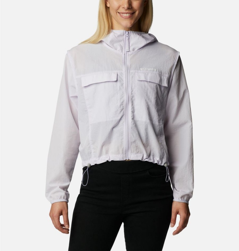 White Women's Columbia Spring Canyon Wind Interchange 3 In 1 Jackets | 1875-KLECB