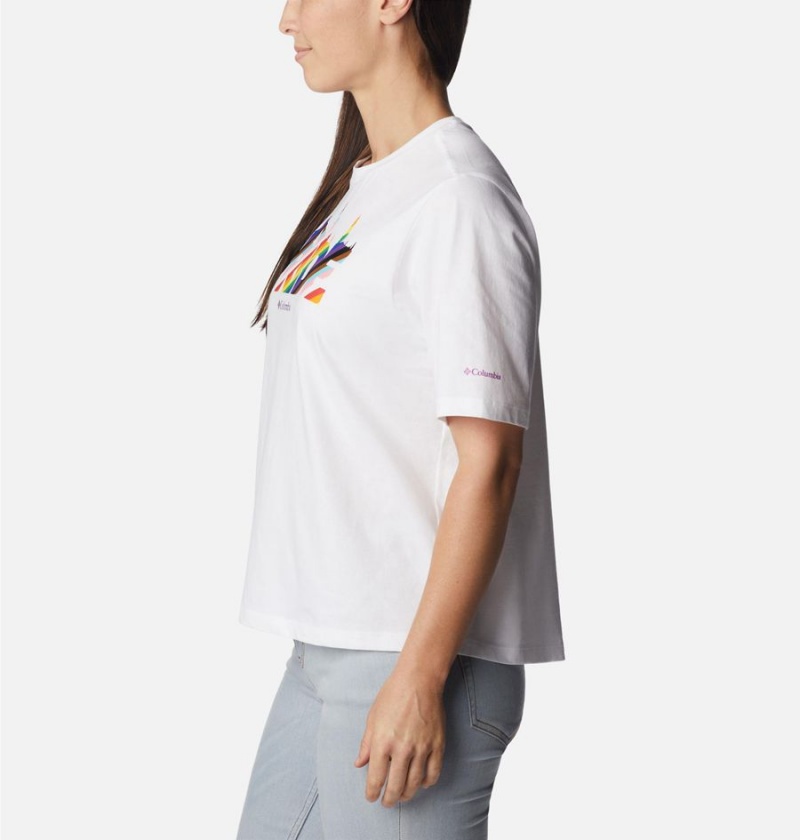 White Women's Columbia Wild Places T-Shirt | 8617-CAQKR