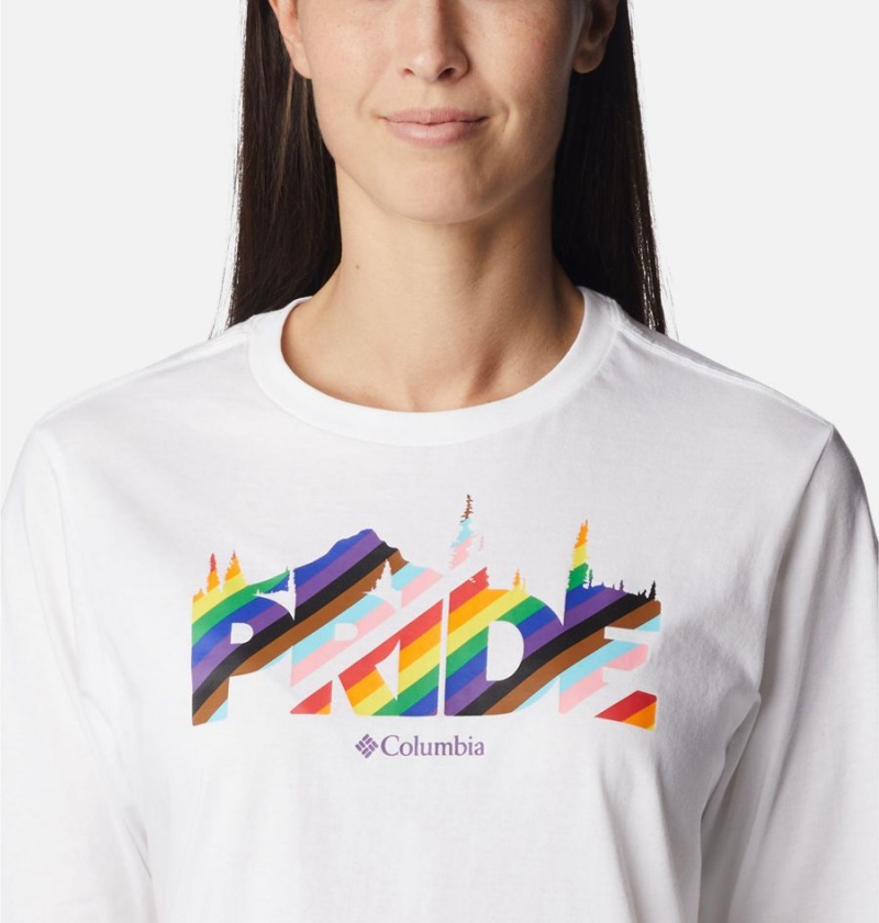 White Women's Columbia Wild Places T-Shirt | 8617-CAQKR