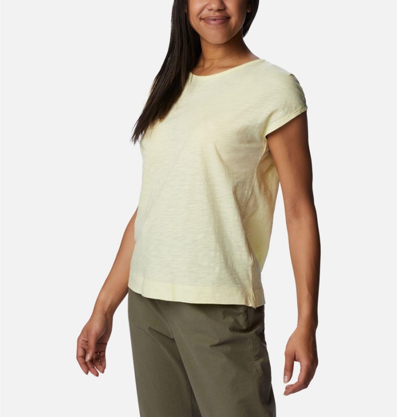 Yellow Women's Columbia Point Loma T-Shirt | 5140-FUPLC