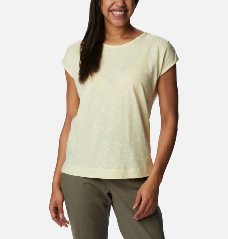 Yellow Women\'s Columbia Point Loma T-Shirt | 5140-FUPLC